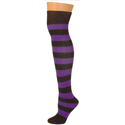 2 Stripe Socks - Black/Purple-0