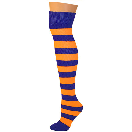 2 Stripe Socks - Blue/Orange-0