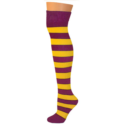2 Stripe Socks - Gold/Maroon-0