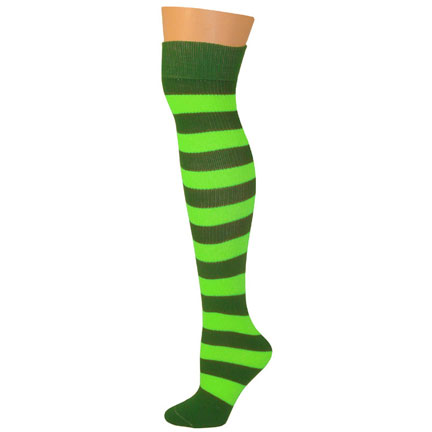 2 Stripe Socks - Kelly/Lime-0