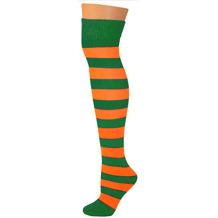2 Stripe Socks - Kelly/Orange-0