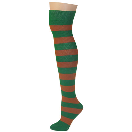 2 Stripe Socks - Kelly/Burnt Orange-0