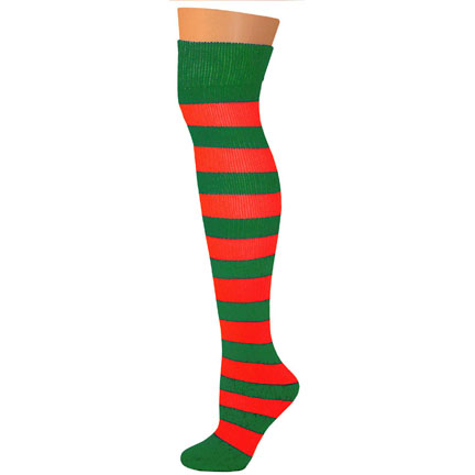 2 Stripe Socks - Kelly/Red-0