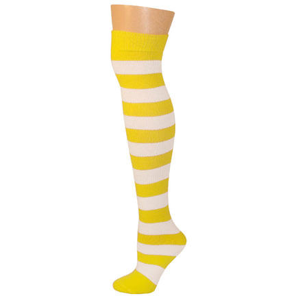 2 Stripe Socks - Lemon/White-0