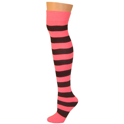 2 Stripe Socks - Pink/Black-0