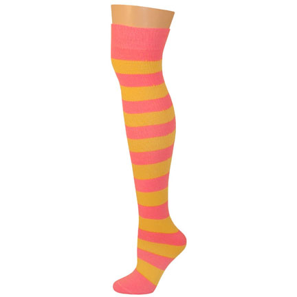 2 Stripe Socks - Pink/Gold-0