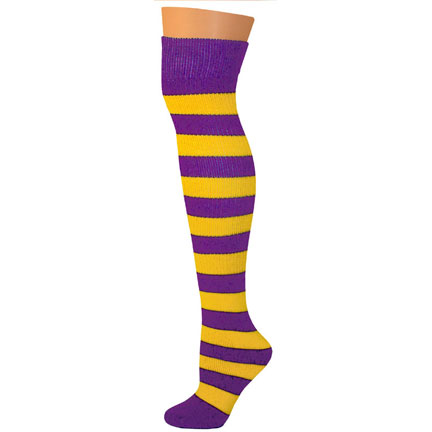 2 Stripe Socks - Purple/Gold-0