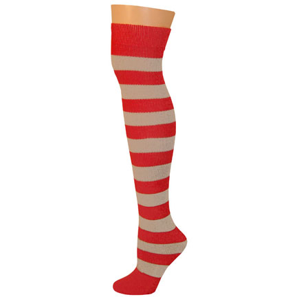 2 Stripe Socks - Red/Gray-0
