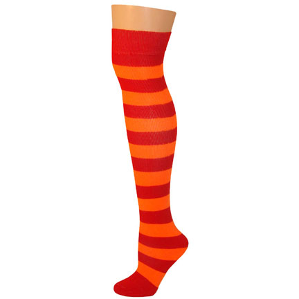 2 Stripe Socks - Red/Orange-0