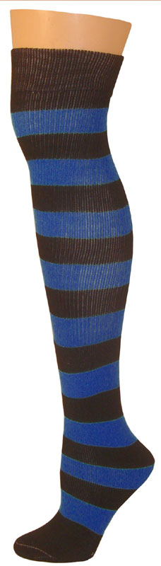 2 Stripe Socks - Black/Blue-0