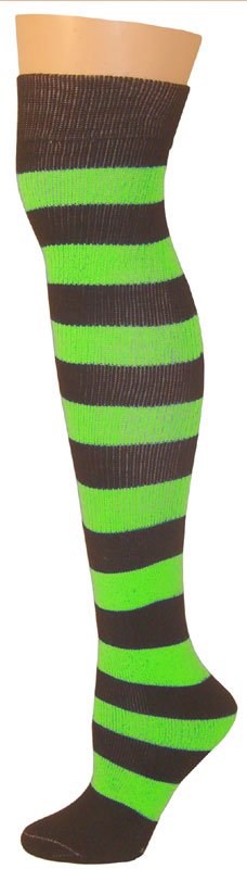2 Stripe Socks - Black/Lime-0
