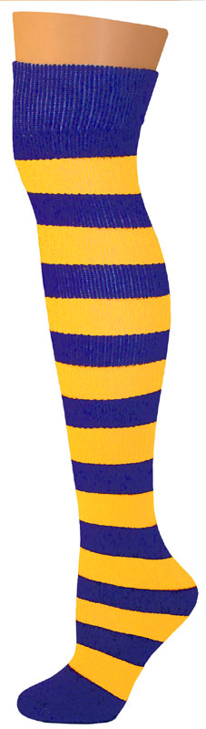 2 Stripe Socks - Blue/Gold-0