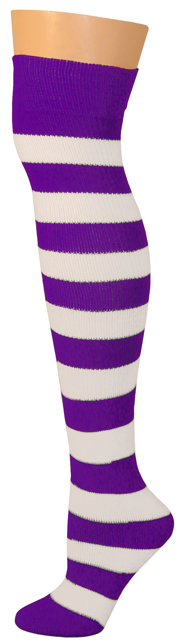 2 Stripe Socks - Purple/White-0