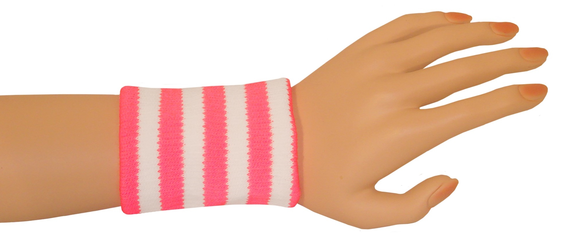 Wristbands - Neon Pink/White-0