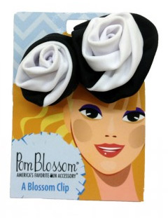 Pom Blosson Black & White Team Color Hair Clip-0