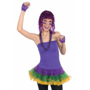 Team Color Tinsel Wig - Purple-0